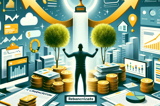 DALL·E 2023-11-24 10.00.24 - A visual representation of the 'Rebancarízate' concept, emphasizing financial organization and improvement. The image depicts a person in the center,